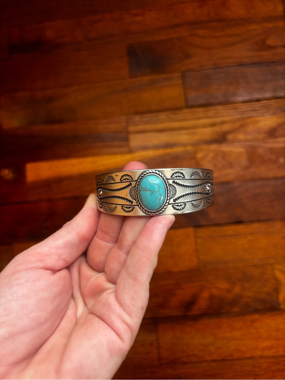 Women’s Silver Turquoise Bracelet - Picture 2 of 7